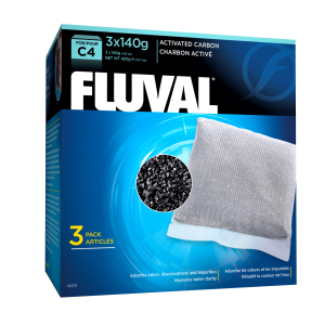 Charbon activé pour filtre à moteur Fluval C4, paquet de 3