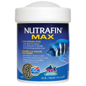 Nourriture en Bâtonnets Nutrafin Max à la spiruline pour poissons cichlidés